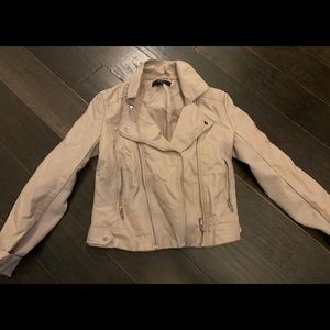 Leather jacket light pink